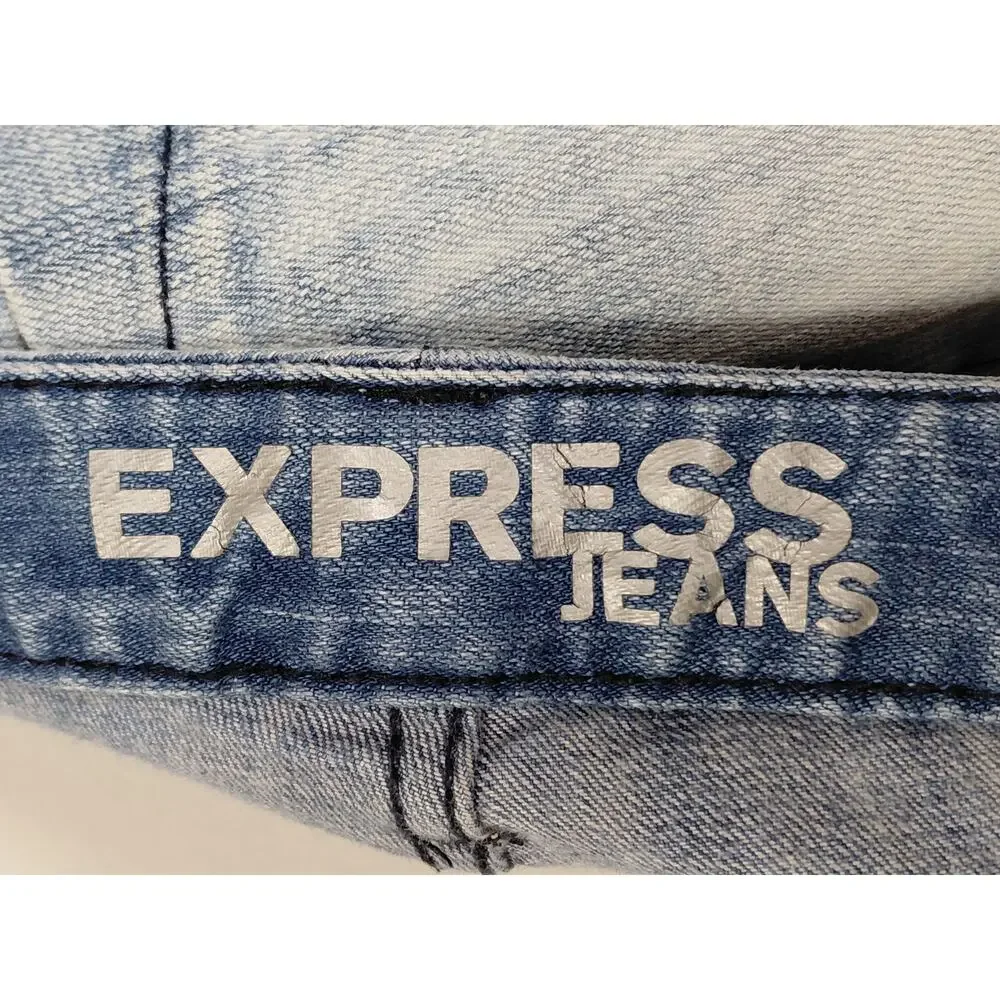 Express Stella Skinny Blue Acid Wash Jeans Solid Denim Women Size 4